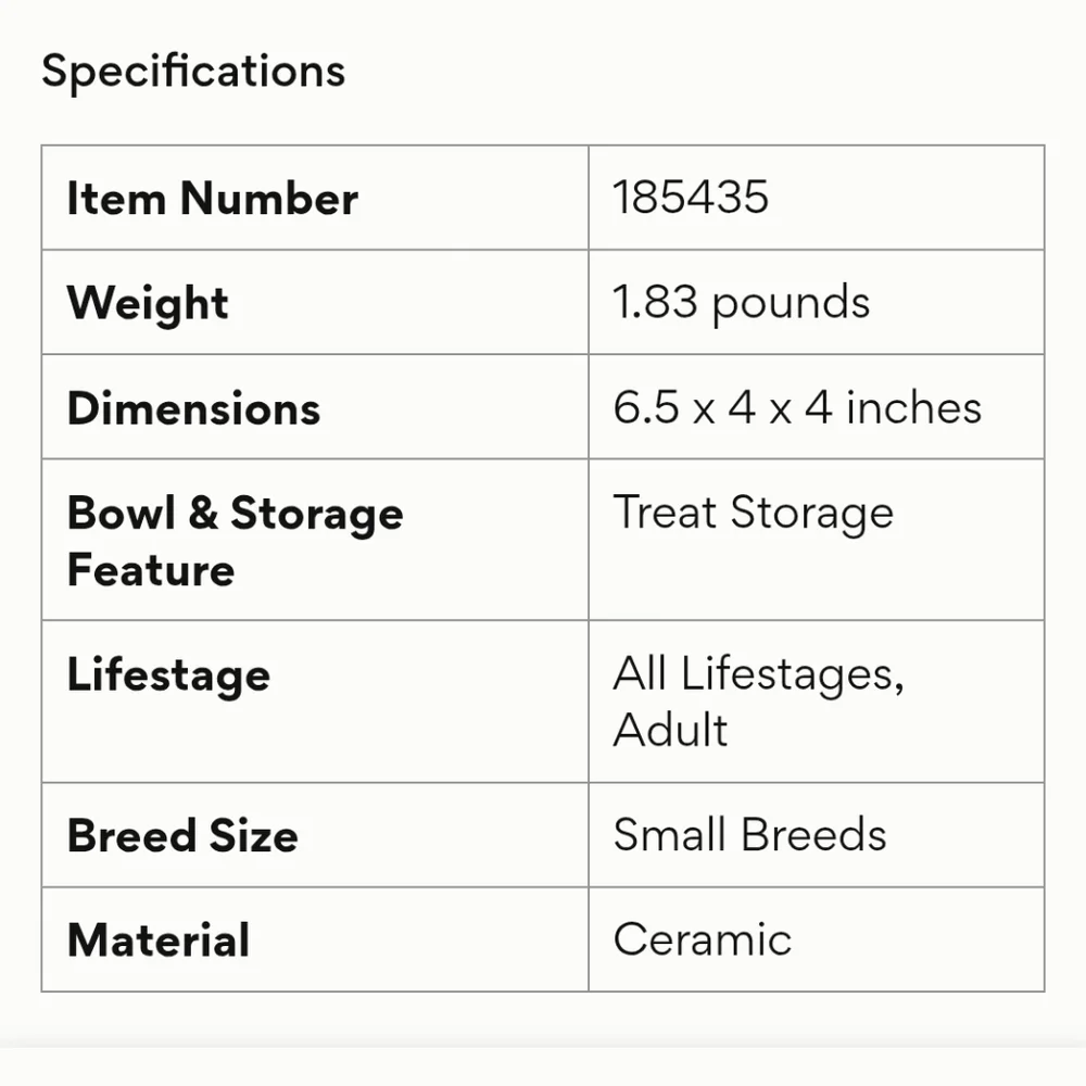Gray Ceramic Dog Food Storage Canister